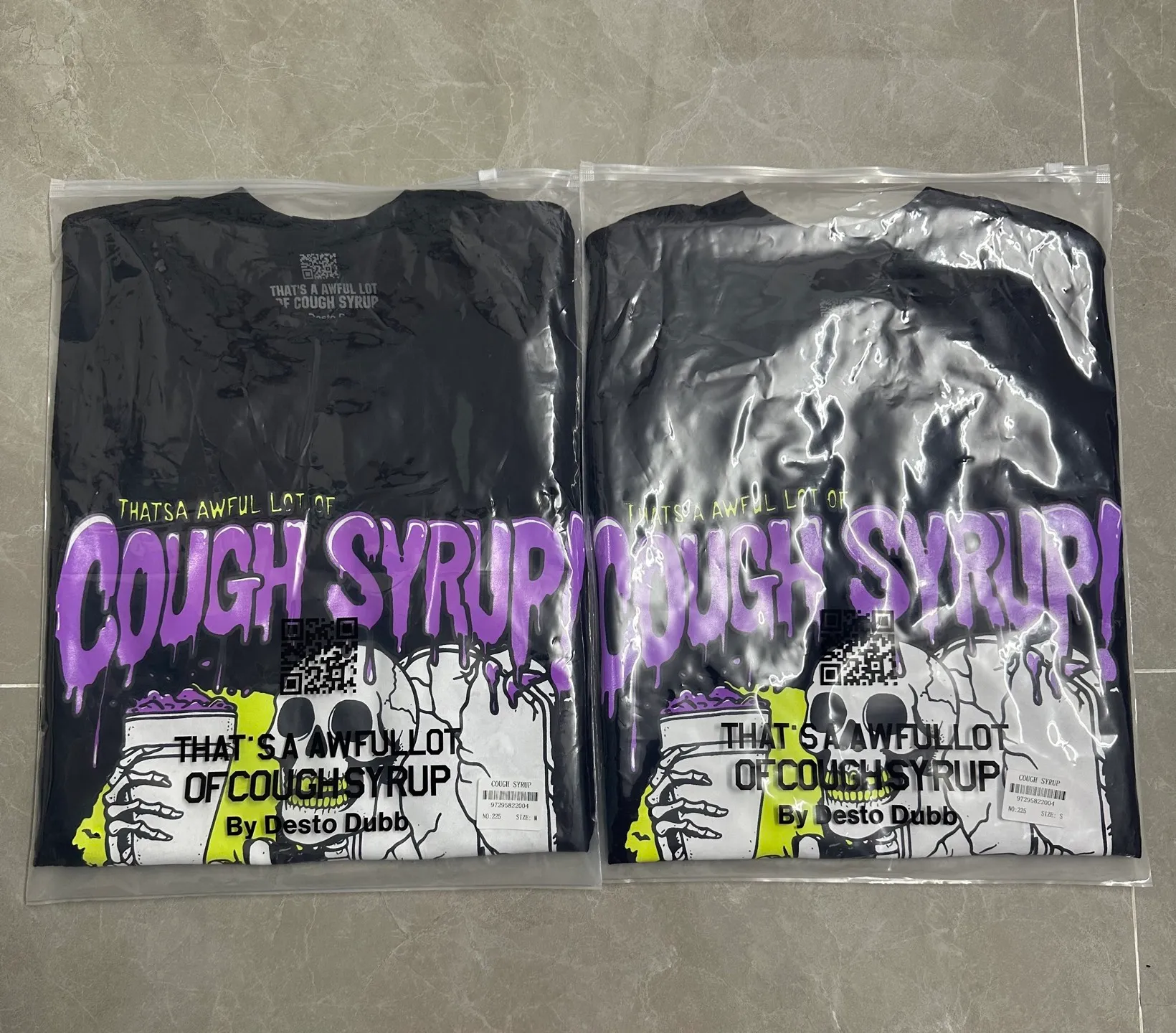 #Black I THAT'S A AWFUL LOT OF COUGH SYRUP In Stock Real shot American simple trendy brand loose casual T-shirt Fabric (fabric): 32 counts Weight combed double yarn pure cotton Sizes (size): S-M L X L Color (colour): Black